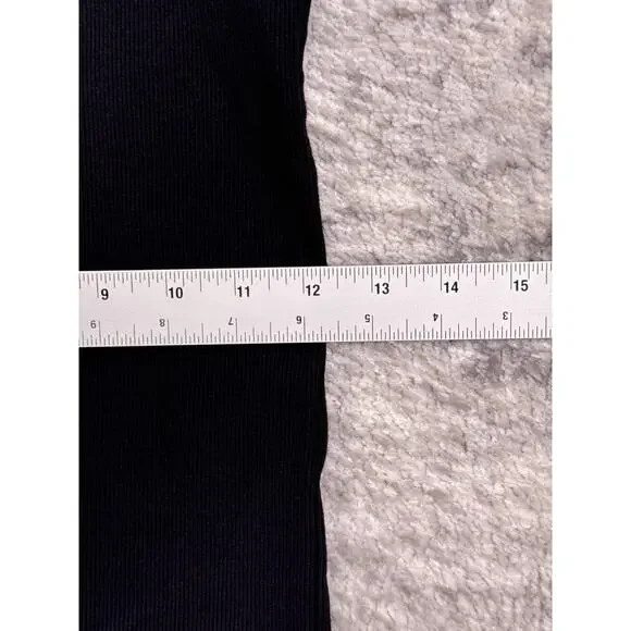 Anine Bing Top Medium Womens Black Ribbed Sleeveless Tank - Picture 5 of 10